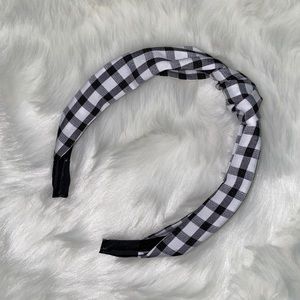 Black Plaid Head Band